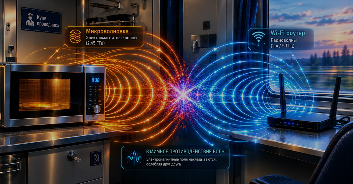 Почему в микроволновке не работает Wi-Fi, а в поезде ловит мобильная связь?